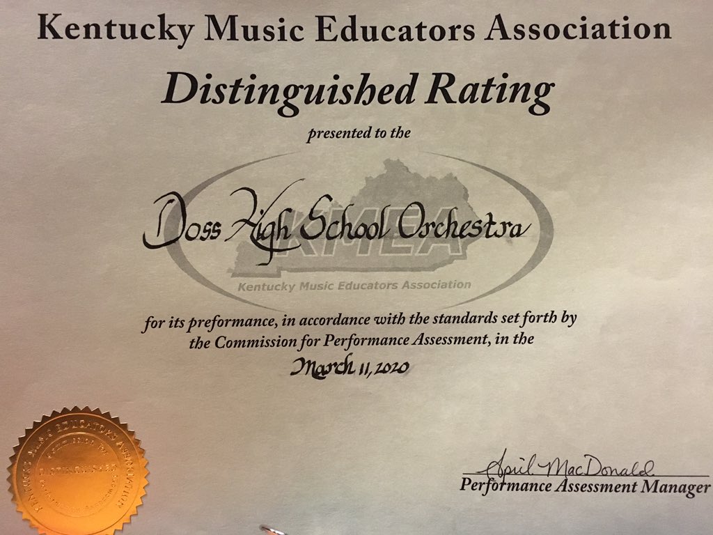 DossOrchestra's tweet photo. Congratulations to @Doss_High orchestra students for earning distinguished scores at our KMEA district assessment! We are so proud of their focus and hard work this week. 🎶 https://t.co/rwbCCAZDnN