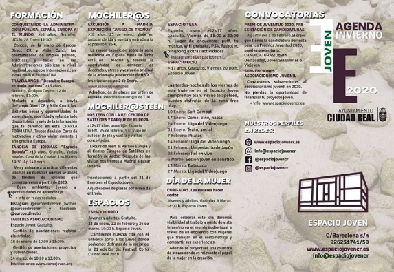 Siguiendo las recomendaciones institucionales, se aplazan las actividades programadas desde la Concejalía de Juventud en los programas: Espacio Teen , Espacio Ocio y Espacio Corto a fechas por determinar. Seguimos informando en redes.