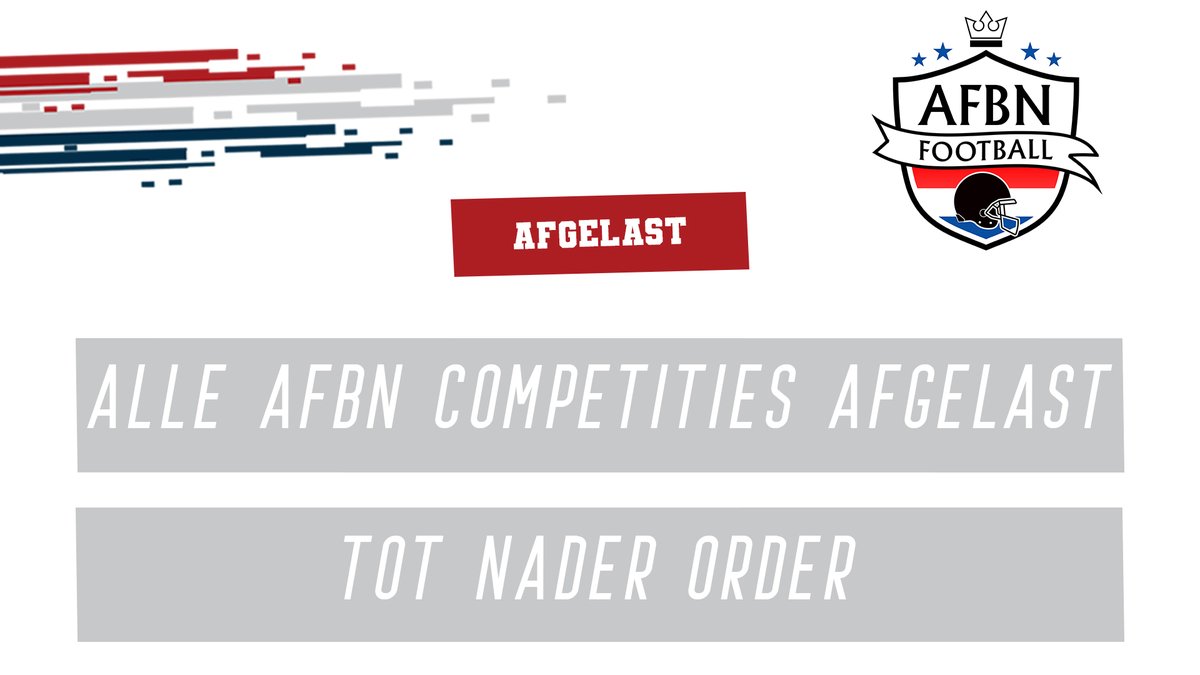 🚫 | De AFBN heeft vandaag het moeilijke besluit genomen alle competities tot nader order stil te leggen in verband met de dreiging van het Corona-virus (COVID-19). Op de site een bericht met meer informatie en details. afbn.nl/2020/03/12/afb…