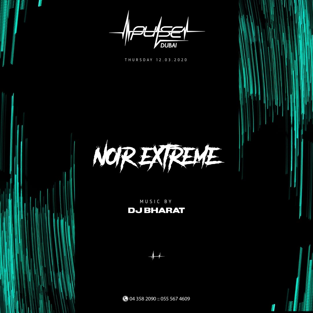 Tonight #NoirExtreme at <a href="/PulseDubai/">PULSE DUBAI</a> with DJ Bharat On The Decks! Lets Kickstart The #WKND! Great #Music &amp; Great #Vibes Guranteed! For Bookings: 04 358 2090 | 055 567 4609 

#PulseDubai #NoirExtreme #ThursdayNight #Weekend #MyDubai #DubaiNightlife #ClubbingExperience