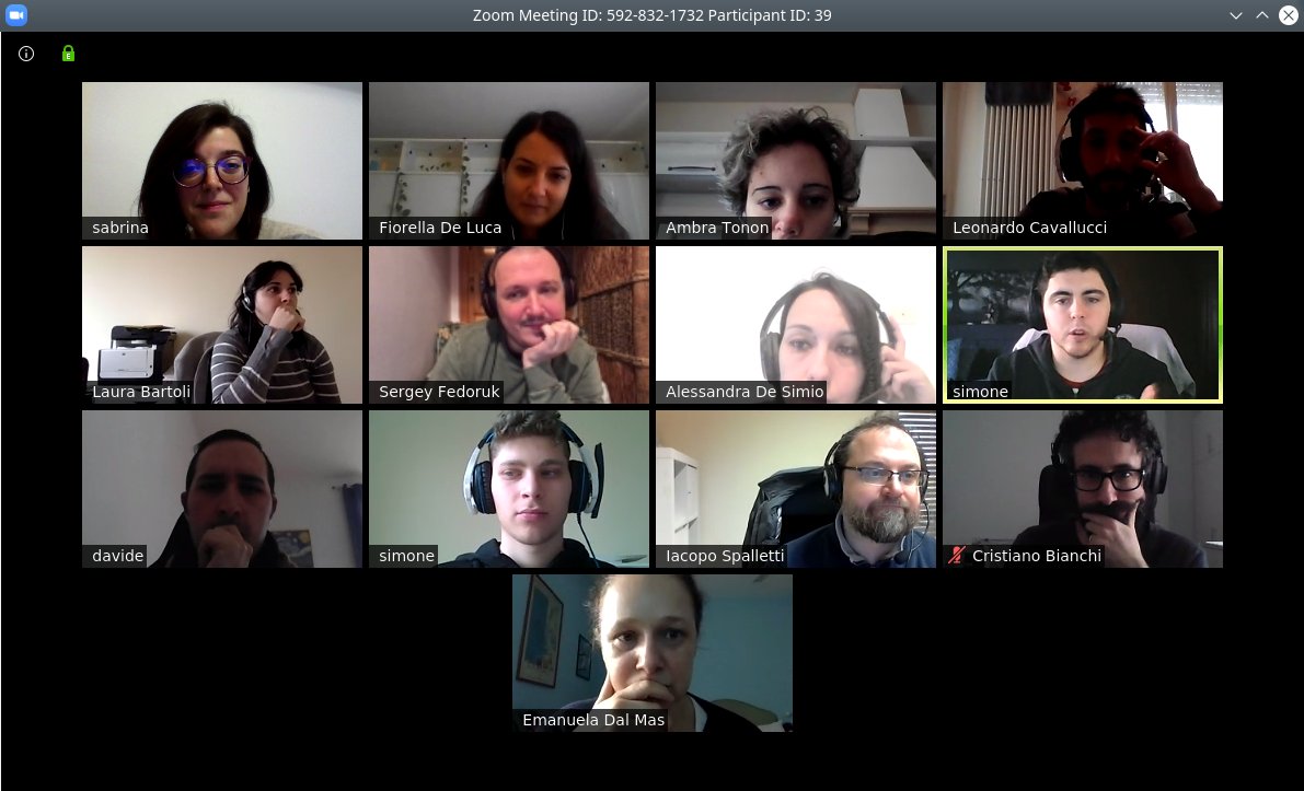 Da anni, in Nephila abbiamo adottato il lavoro da remoto. Il nostro team, da sempre, si divide tra collaboratori in sede e da remoto. In questo momento, ci è sembrato saggio adottare per tutti la formula del #remoteworking 👨‍💻 Qui, una diapositiva delle nostre standup mattutine 😎