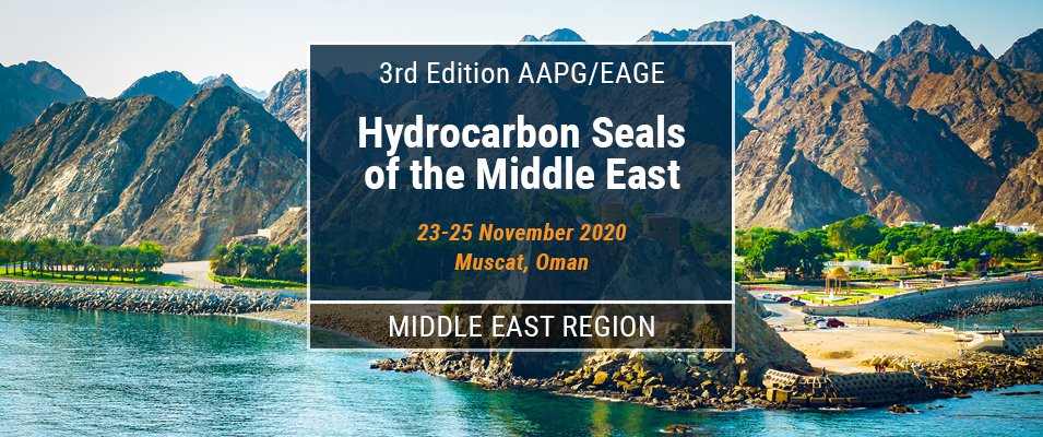 AAPGMiddleEast's tweet photo. One of our most popular joint events is back for a third round! Save the date for the AAPG/EAGE Hydrocarbon Seals of the Middle East scheduled for 23β25 Nov 2020 in Muscat, Oman and watch out - registration to be open in the upcoming days! #AAPG #AAPGME #EAGE #geosciencecommunity https://t.co/uFrbft6RMb