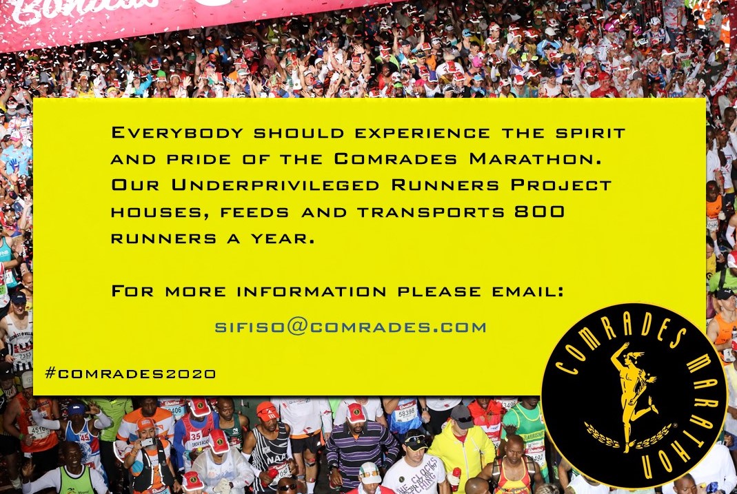 Hospitality for runners in need over Comrades Weekend. Please email sifiso@comrades.com.

#IphuphoLami #DareToDream #Comrades2020 #TheUltimateHumanRace