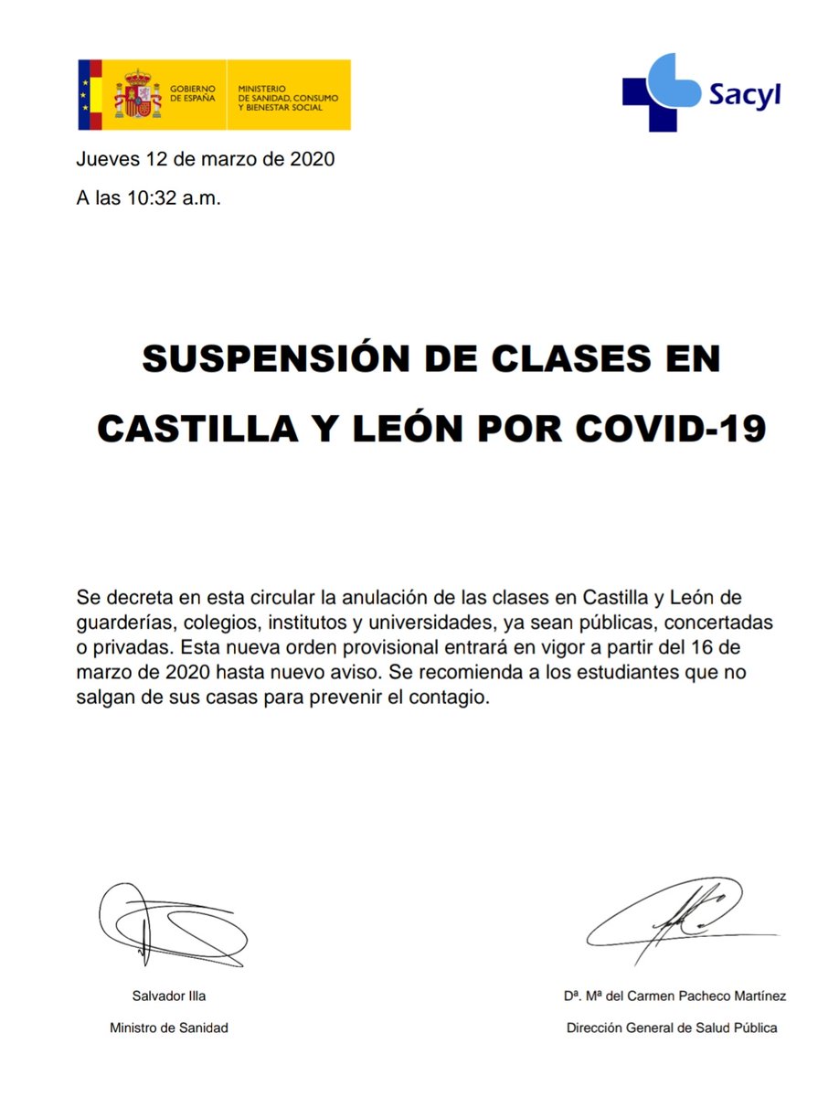 Radio_Aranda's tweet photo. ‼ ATENCIÓN | @educacyl a día de hoy NO ha suspendido las clases en Castilla y León a partir del 16 de marzo

Es un BULO, por mucho que pueda parecer un documento oficial. No dejes que te engañen. https://t.co/mueByUb5U0
