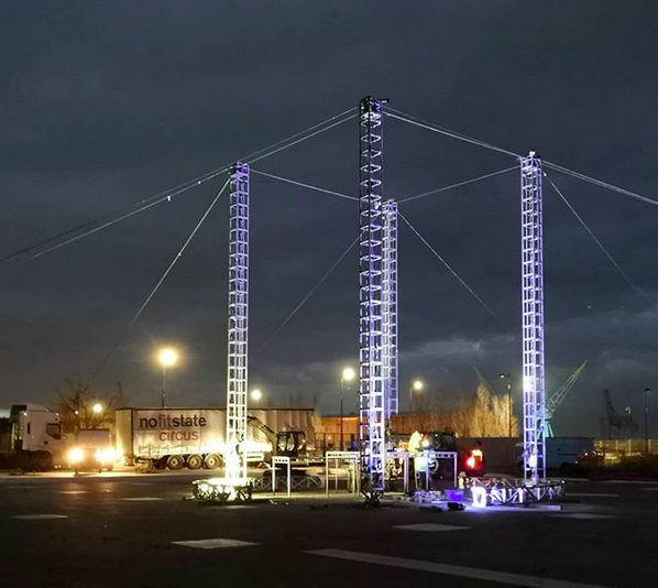 BethanTGamble's tweet photo. The world continues as the #BigTopTent king poles go up in #Cardiff Bay!

Looking forward to opening #LEXICON in the capital to bring some joy to the city in these challenging times.

#Circus #Wales #NoFitState 🎪 https://t.co/JYbdeZMirb