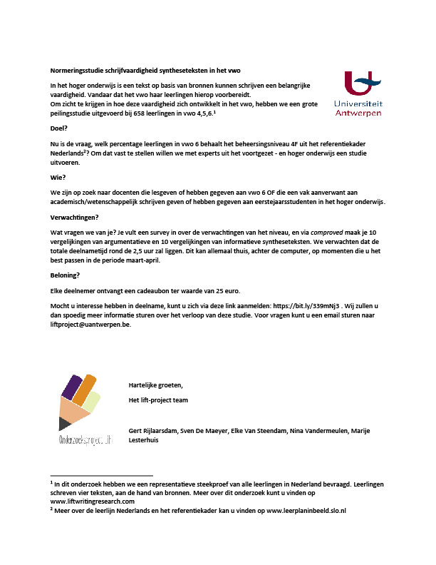 LiftWriting's tweet image. Wat is het schrijfvaardigheidsniveau van Nederlandse vwo 6 leerlingen? En welke niveau zouden ze moeten halen? - Help het antwoord te vinden door deel te nemen aan onze normeringsstudie. Aanmelden kan via: bit.ly/339mNj3