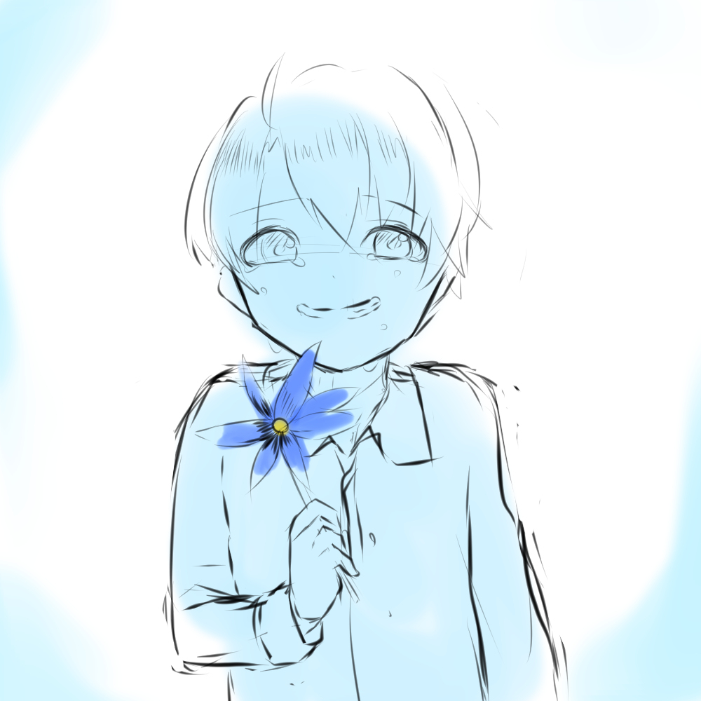 青い花ショック