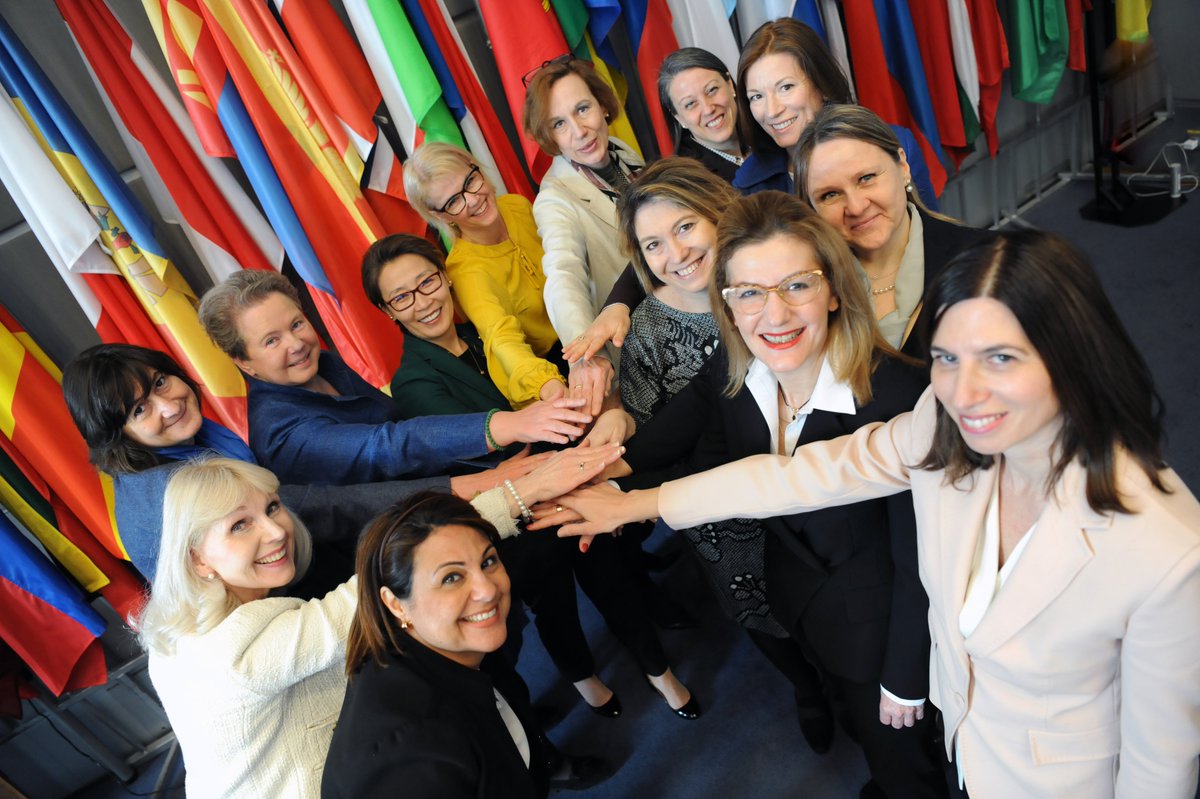 At OSCE Permanent Council to mark #IWD2020, @UlrikaFunered, Head of @SwedeninATOSCE delivered a statement on behalf of current Women Ambassadors & Reps to OSCE (🇦🇩 🇧🇬 🇨🇦 🇨🇾 🇫🇮 🇫🇷 🇩🇪 🇱🇮 🇲🇹 🇲🇳 🇸🇲 🇷🇸 🇸🇮 🇸🇪): We stand united in our call for gender equality and inclusive security