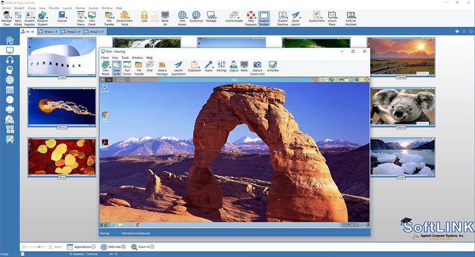 Teach virtually and monitor all student desktops using SoftLINK. #Edtech #monitor