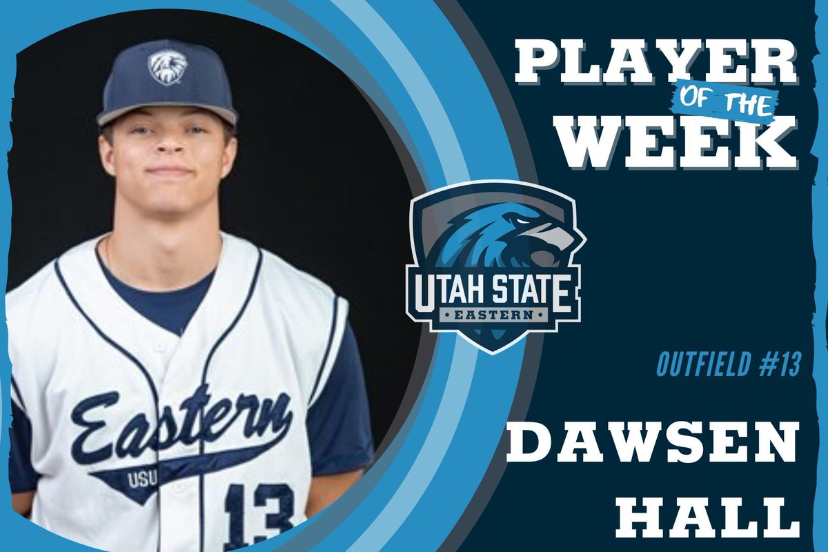 USUEAthletics's tweet photo. Congratulations to Dawsen Hall on earning baseball’s Eagle Of The Week!   Dawsen had 8 hits, 4 RBI’s with a .667 batting average against CNCC last week! https://t.co/ugR0PUeC8C
