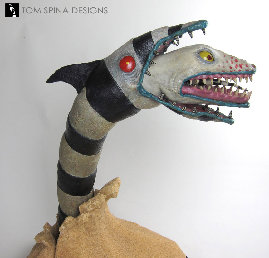 We built a custom display for this stop-motion puppet from Tim Burton'...