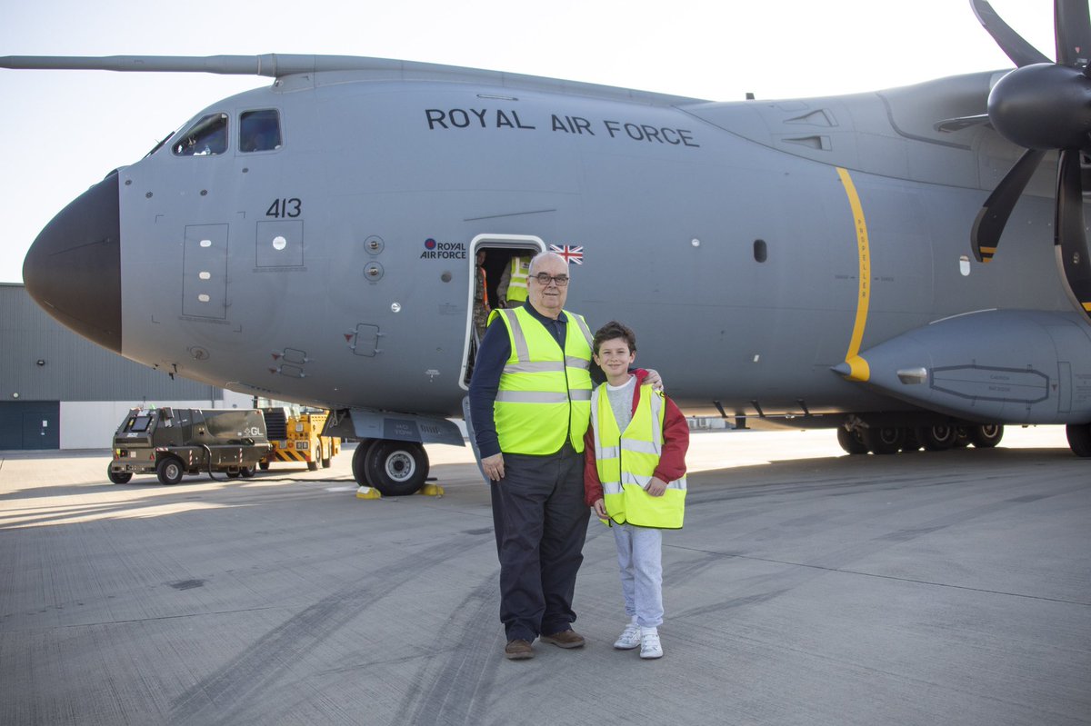 RAF_Gib's tweet photo. It was a pleasure to show the @GibraltarMayor and his Grandson around our visiting #A400M, #ZM413 operated by @70SqnA400M, earlier this week whilst conducting a routine training mission to the Rock. https://t.co/4aMhlDQsOR