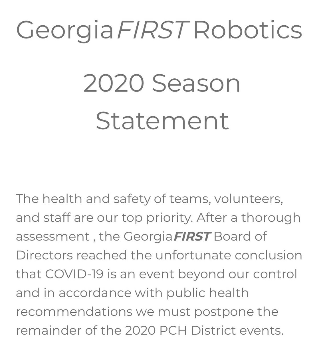 Officially6177's tweet photo. •Looks like the Georgia FRC is being postponed due to the spread of the Coronavirus🤧 •Everyone stay safe and frequently wash your hands 🧼👏🏽 https://t.co/yNjjYRbLZi