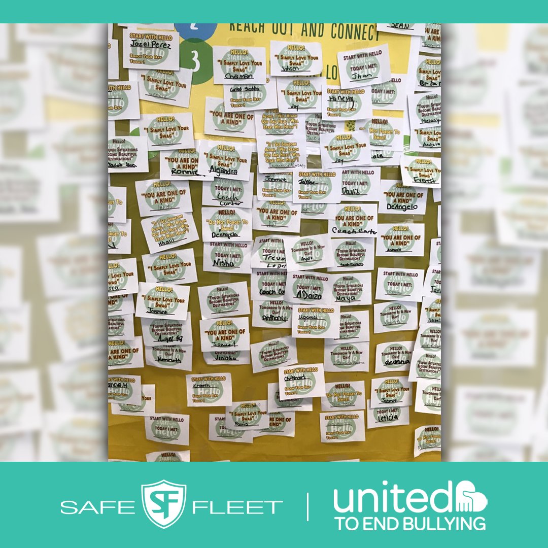 United to End Bullying (@ueb_endbullying) on Twitter photo Social isolation is a very real epidemic. <a href="/SafeFleetCo/">Safe Fleet</a> applauds @HallandaleHigh âMix it Up Day" where students sat for lunch with students they didn't know. They learned something new about each other, wrote it down and hung it up on a board in the cafeteria. Social isolation is a very real epidemic. <a href="/SafeFleetCo/">Safe Fleet</a> applauds @HallandaleHigh âMix it Up Day" where students sat for lunch with students they didn't know. They learned something new about each other, wrote it down and hung it up on a board in the cafeteria.