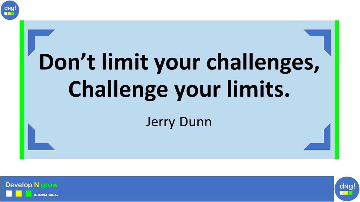 DevelopNgrow's tweet image. "Don't limit your challenges, challenge your limits."
#JerryDunn
#developngrow
@DevelopNgrow