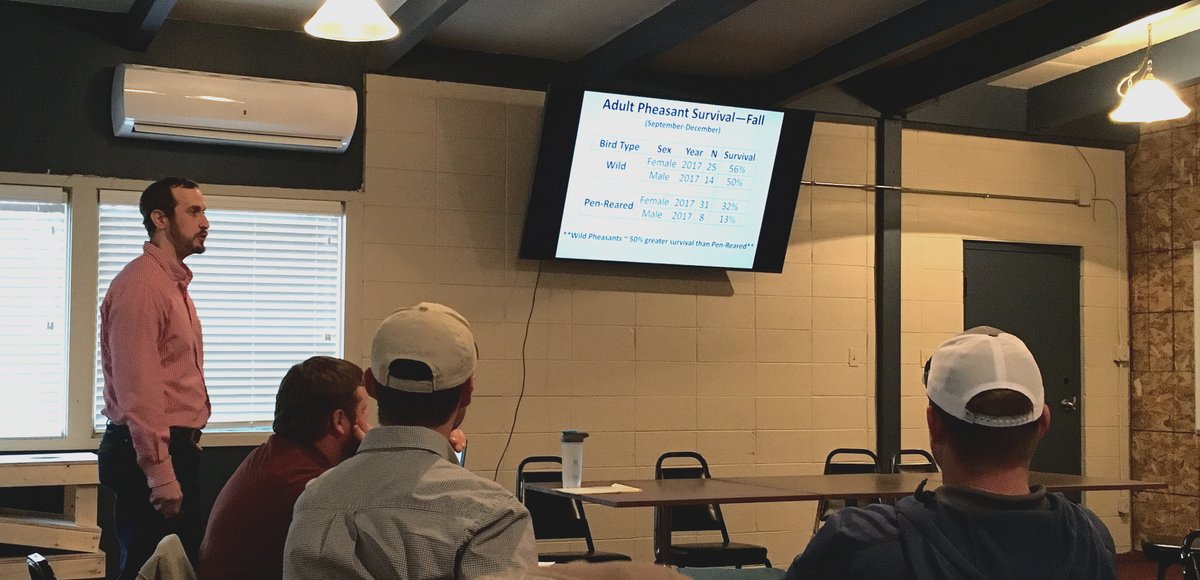 NECFWRU's tweet photo. Last week @UNLSNR @DrAndrewLittle in collaboration with #NECFWRU highlighted final results on the Central Pheasant Opportunity Area (CPOA) project started in 2017. #research Benefiting the collective. https://t.co/fgNWeBO9aH