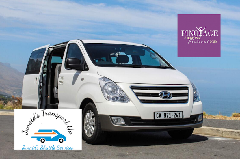 Planning a group visit to this year's #PinoBiltongFest ? Why not book a shuttle service to transport you so you can all enjoy the wonderful Pinotage wines on offer - we can recommend <a href="/JanuaryJunaid/">Junaid's Shuttle Services</a> 

We support responsible drinking &amp; driving #ArriveAlive