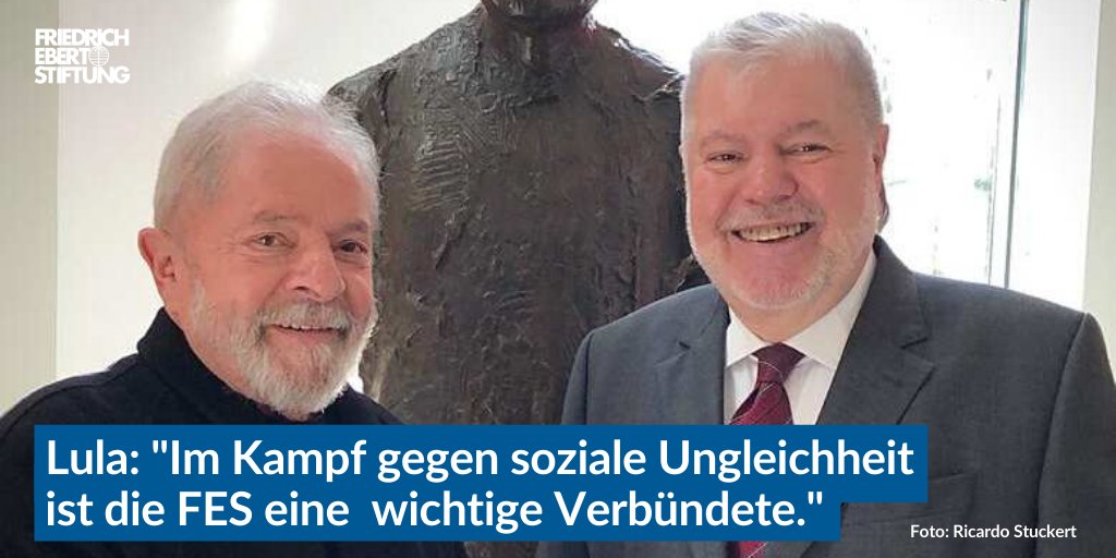 Foto mit dem Ex-Präsidenten Brasiliens, Luiz Inácio Lula da Silva, und dem FES-Vorsitzenden, Kurt Beck, am 11.3.2020 in Berlin.