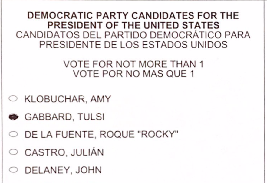 CRLady2016's tweet photo. No need to debate! I proudly voted for the best presidential candidate of my voting lifetime, @TulsiGabbard!
#StandWithTulsi #VoteForTulsi #TulsiGabbard #Tulsi2020 https://t.co/L176rIWTIO