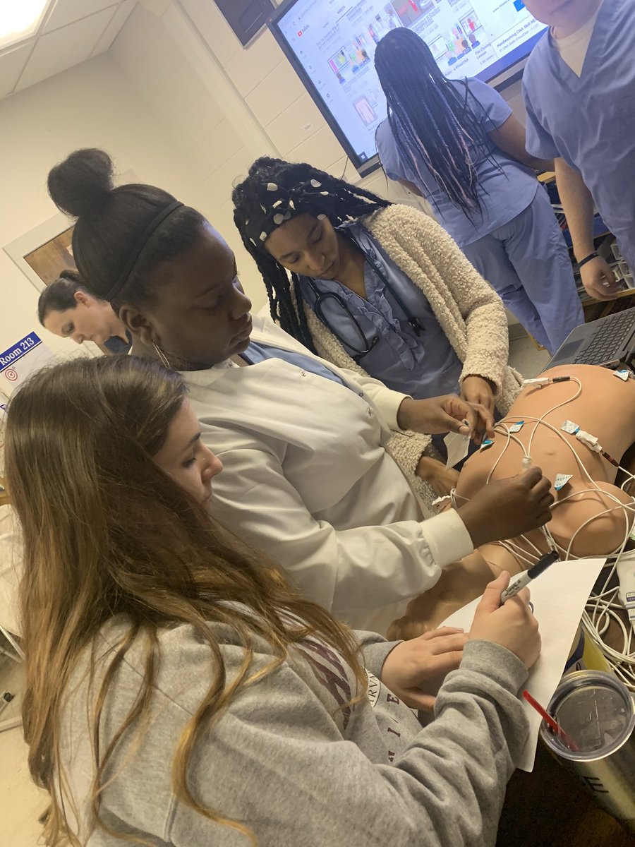 Ss in <a href="/AshleyMcRae11/">Ashley McRae</a>’s CNA/PCT classes are working on different tasks- PCT Ss are practicing hooking up 12 lead EKGs while CNA are working on skill check-offs for certification <a href="/CburgHigh/">Childersburg High</a> #committed