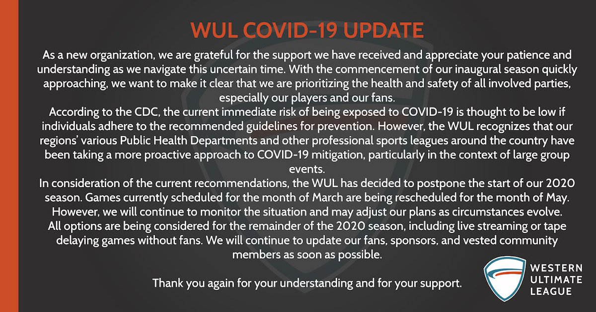 SwiftsPDX's tweet photo. Season update regarding COVID-19 https://t.co/I5oy3BHkr2