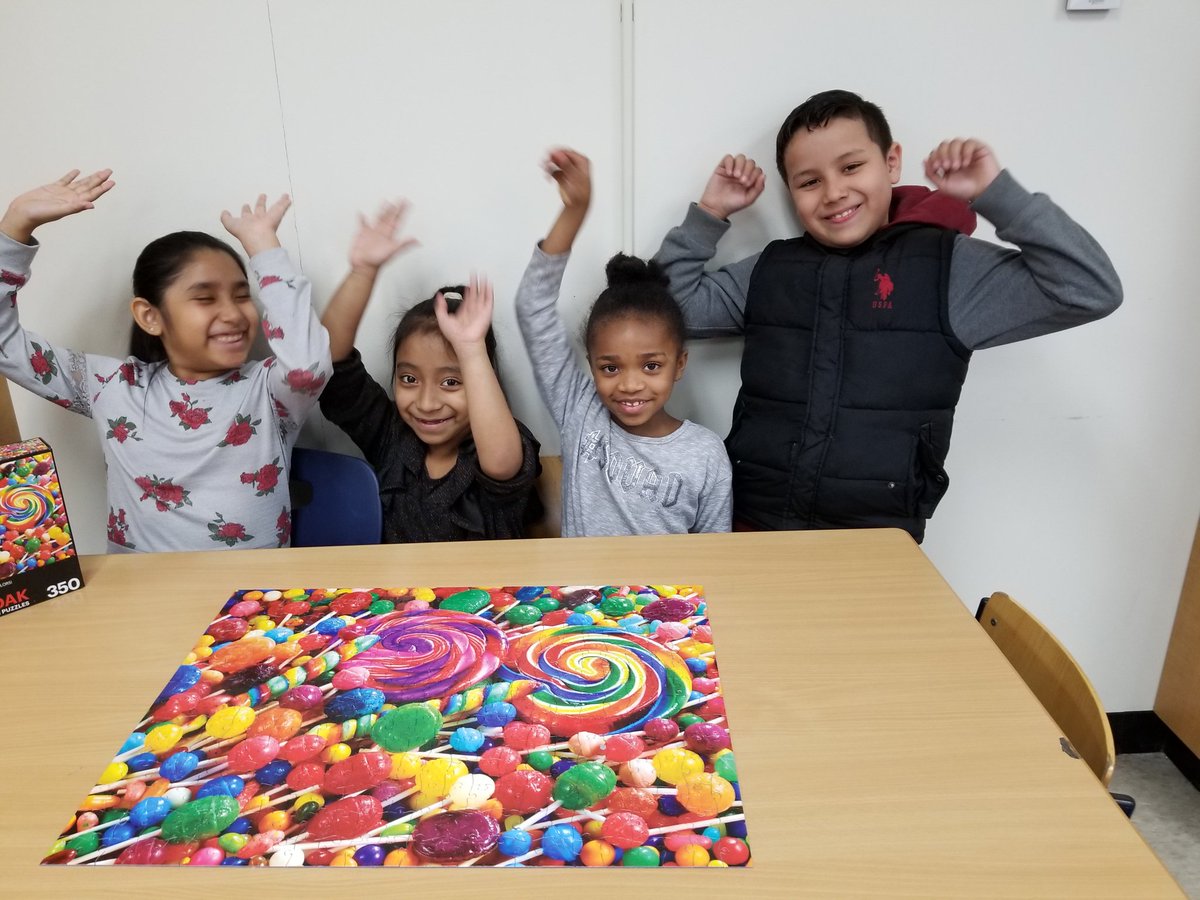 Proud of these third graders' hard work to complete this challenging puzzle.