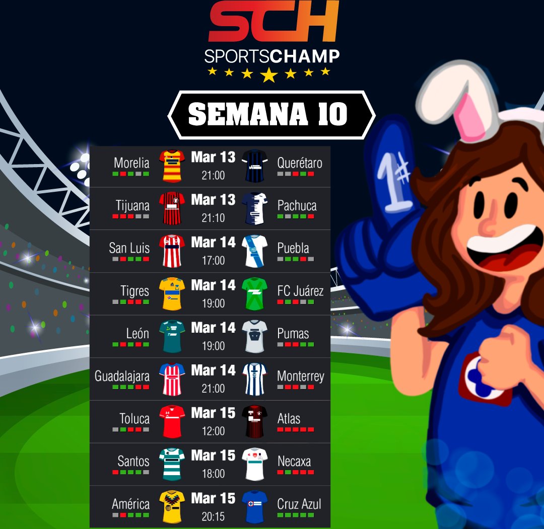 SportsChampMX's tweet photo. ⚽Semana 10⚽
No olvides meter tus pronósticos.
-
-
-

#LigaMX #LigaBBVABancomer
#SportsChamp #Quiniela #Pronosticos #PronosticosDeportivos #Picks #Fantasy #FantasySoccer #LigaFantastica https://t.co/YKKfOiZXMO