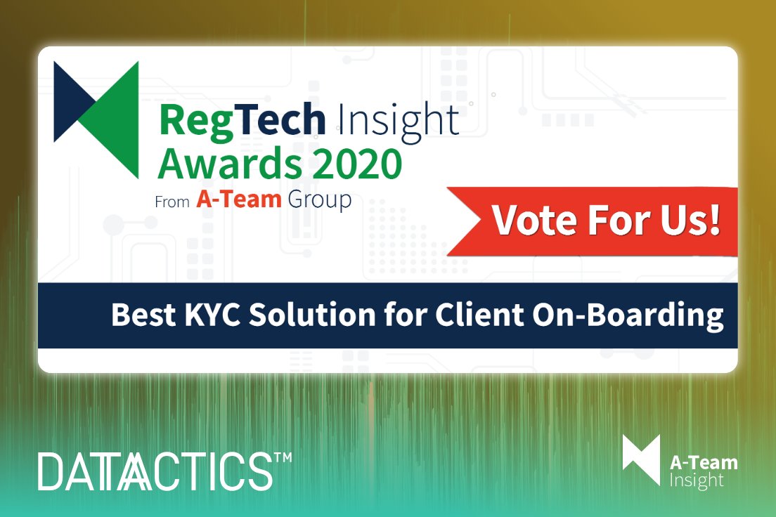 Datactics_'s tweet photo. Up next, we've been shortlisted in the @RegTechInsight Awards as the "Best KYC Solution for Client On-Boarding"! 🏆
Datactics #MatchEngine provides intelligent and scalable #fuzzymatching on corporate entities and people.
Vote for us here @ https://t.co/Sa3Iidx0Xd ⬅️ https://t.co/UeN42VeinX