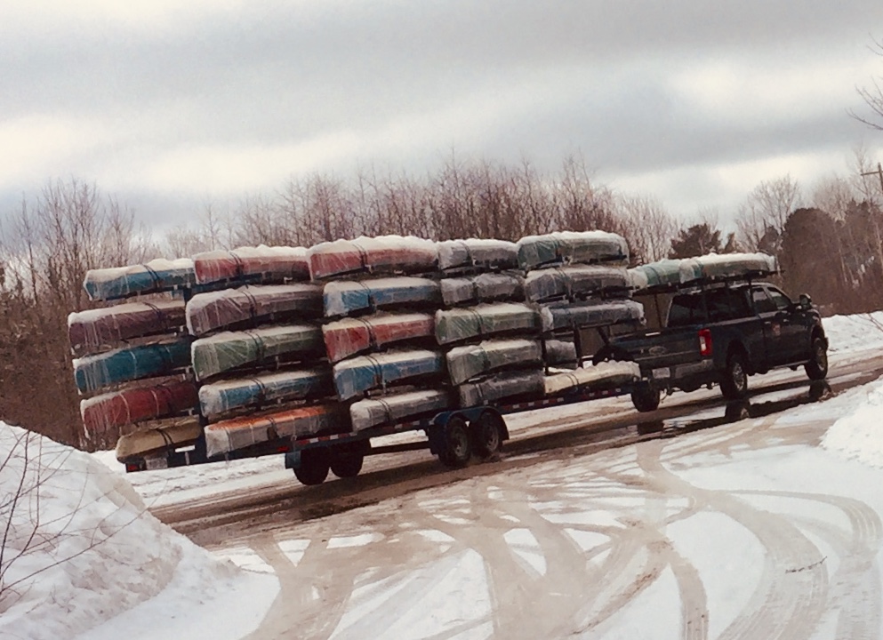 Swift_Canoe's tweet photo. We're on the road for #Canoecopia! We have over 50 boats for sale in our booth, 100 Swift boats available to purchase, and you can place an order to have a boat custom built. We are bringing wild colour schemes, one of a kind builds, and 3 new designs you've never seen before! https://t.co/wcm873mErT