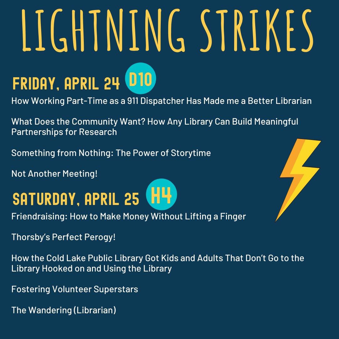 alcjpl's tweet photo. We have some fun and informative lightning strike sessions planned for this year, from perogy making to 911 dispatching. Come enjoy the information buffet! 

Follow our presenters on Twitter: 
@gayleis
@Ihristian31

#alcjpl https://t.co/RQ62CJMUjr