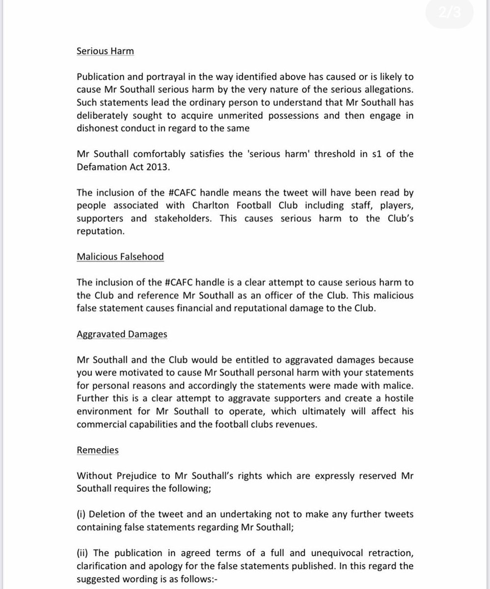 DJD305's tweet photo. So now our joke of a Club Chairman is using the Charlton Athletic lawyers to threaten Jamie O'Hara with defamation over a now deleted tweet. 

Think it's time you do one mate.

@MattSouthall84 

#CAFC #Charlton #DoOneSouthall https://t.co/PkdYKaKABq