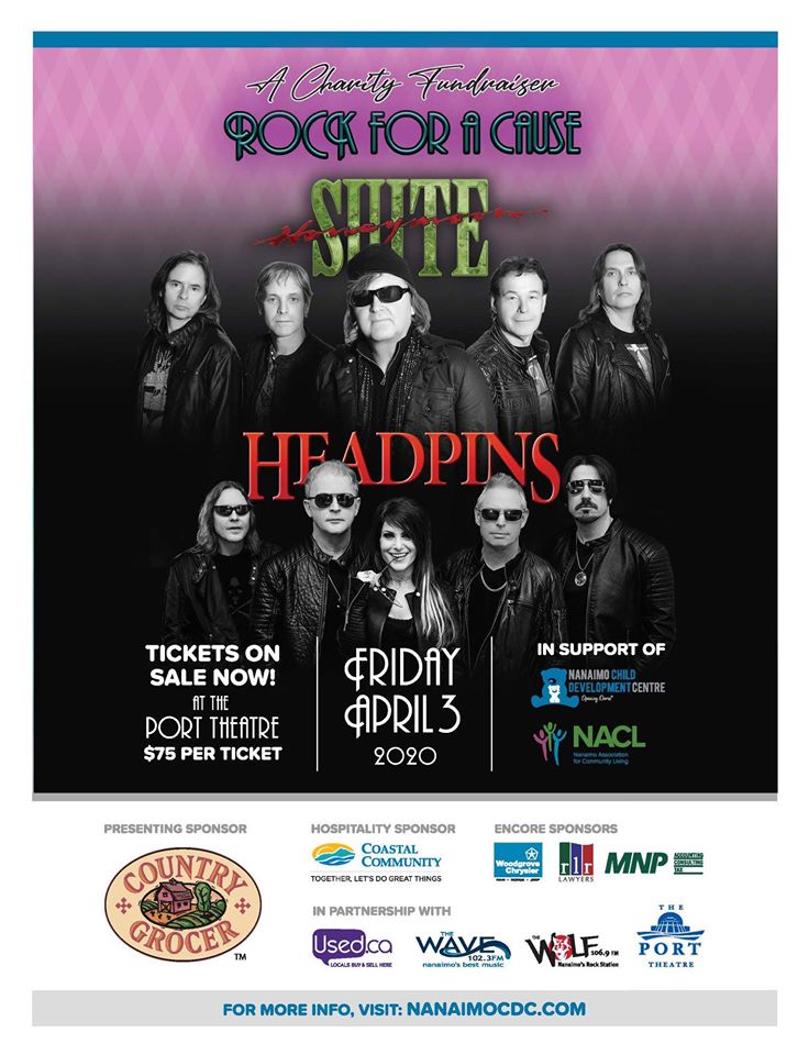 Two Iconic Bands - One Night! Get your ROCK ON! and support 2 great cause the <a href="/NanaimoCDC/">NanaimoCDC</a>  and Nanaimo Association for Community Living and buy your tickets for Rock for a Cause today: porttheatre.com/events/rock-fo…