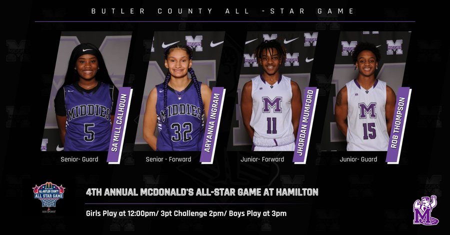 MBBMiddies's tweet photo. The decision has been made to cancel the Butler County All-Star Game scheduled for April 4th at Hamilton High School.  We are sad, but we get it!  Go Middies!! @midtownmiddies @MiddletownOH #MiddieRising https://t.co/OyJJkWRNy6