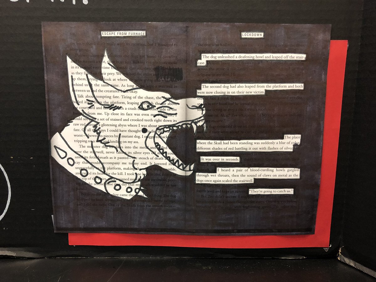 SammiKateP's tweet photo. We gave our students the challenge of creating blackout poetry pieces for one of their four multi-genre artifacts... I think they nailed it!!! #btshowcase #studentvoice #soa #proudteachers https://t.co/w4pOwWhol2