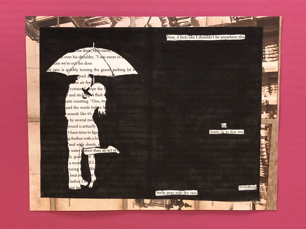 SammiKateP's tweet photo. We gave our students the challenge of creating blackout poetry pieces for one of their four multi-genre artifacts... I think they nailed it!!! #btshowcase #studentvoice #soa #proudteachers https://t.co/w4pOwWhol2