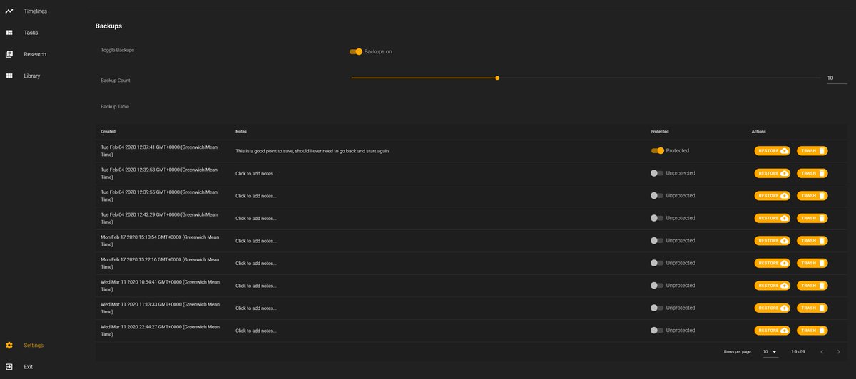 RealmsWriter's tweet image. It's been a while but I managed to scrape some time away from work to develop Realms! I've added a backups management feature - you can now annotate and protect backups should the worst ever happen! #WritingCommunity #writers #writing #writingtip - that's writers insurance! Woop!