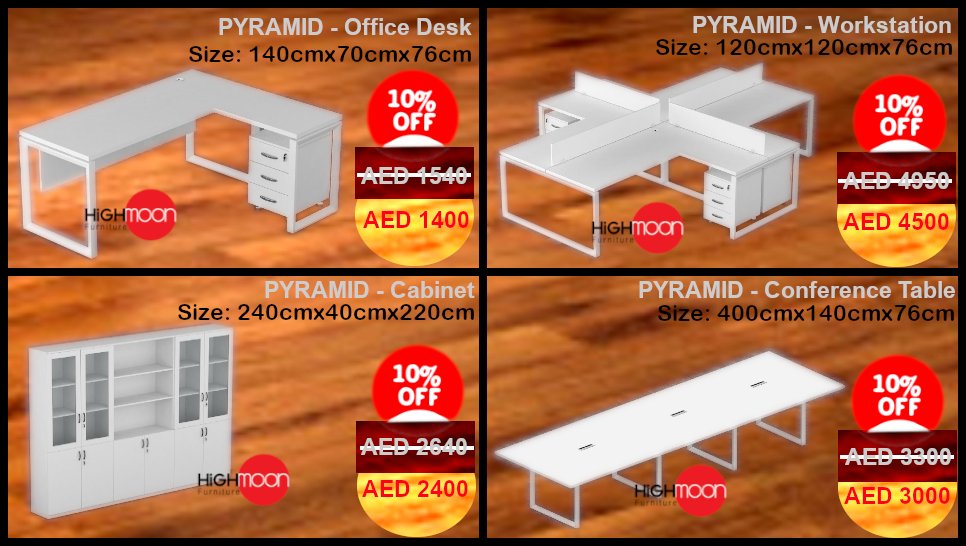 highmoonae's tweet photo. Amazing Discounts - Get special offers up to 10% off.
https://t.co/d9cfQswODw
For more Call-Tollfree 80044446666, whatsapp 97143790330 or Email info@highmoon.ae

#officefurniture #furniture #sale #offers #discounts #amazing #pyramidcollection #highmoon 
#Dubai #UAE https://t.co/u7QfzqyBZ3