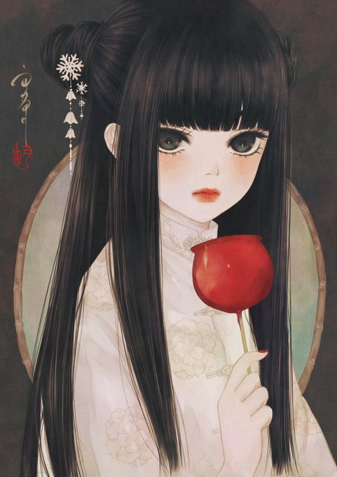 「りんご飴 頭に花」のTwitter画像/イラスト(古い順)