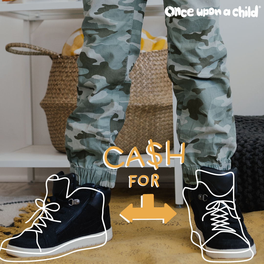 Did you know Once Upon A Child buys all types and sizes of shoes, boots and sandals? So if your kids have recently outgrown shoes that are still in great shape GET PAID for them today!