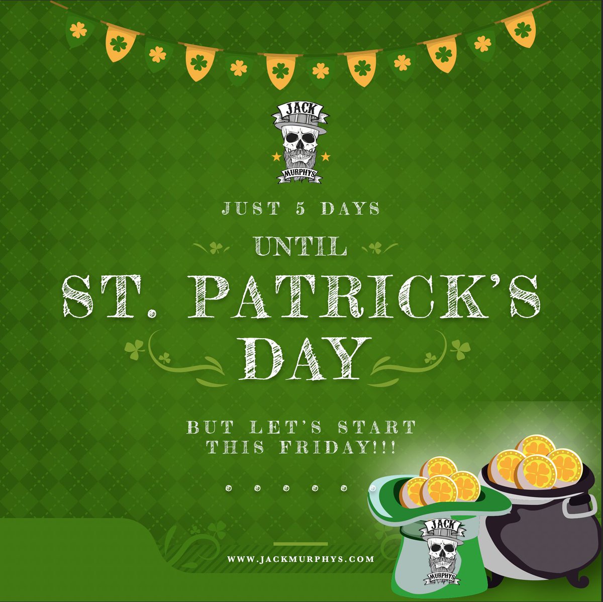 JackMurphys2's tweet photo. Come to the pub and wait for it all to blow over.  We're so close to St Patricks Day you can almost touch it, but we're starting this Friday, so why wait? #JackMurphys https://t.co/J5AEtzJ3ro