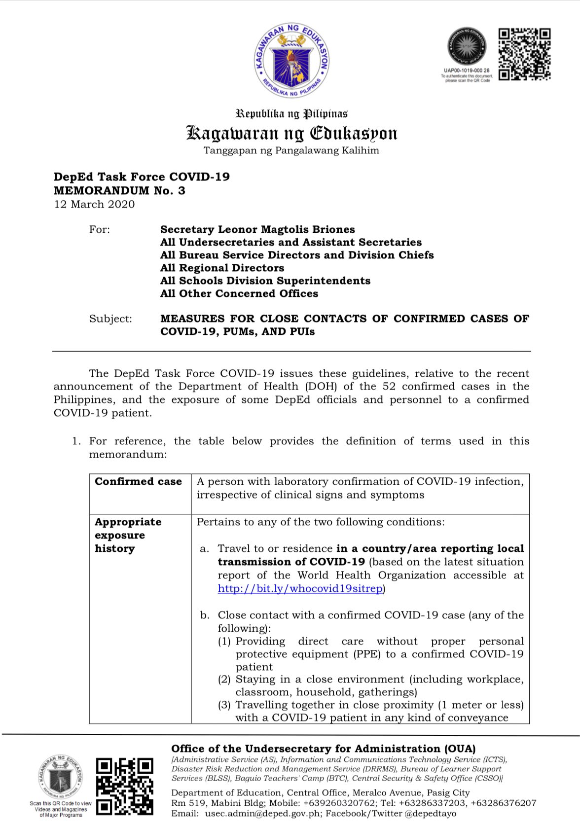 DepEd on Twitter "DepEd Task Force COVID19 issues these guidelines on