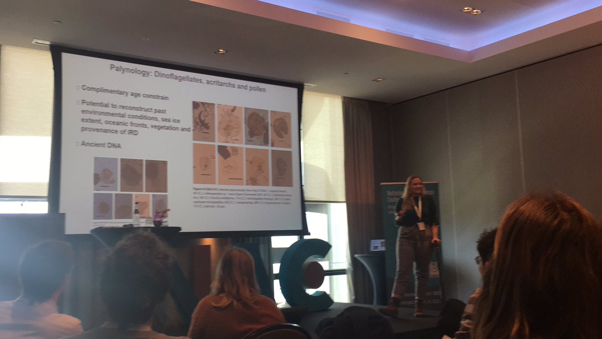 #nacgeo <a href="/UUGeo/">Geosciences UU</a> <a href="/Frida_SH/">Frida Snilstveit Hoem</a> talking about the marvellous cores obtained in <a href="/JRSO_IODP/">IODP at Texas A&M</a> <a href="/TheJR/">JOIDES Resolution</a> exp 382 iceberg alley! Dinocysts and icebergs all around!