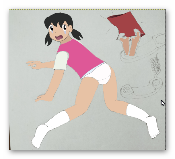 絵師レベル0 1 ノーマスクで今日も快調 また途中だけど塗ってみたんですがアニメっぽくならなくて変ですね スポイトで色コピーして当てはめたらアニメ通りになるかと思ったら甘かったｗ目も開きすぎかな どうか卑しき初心者の私にご指導を