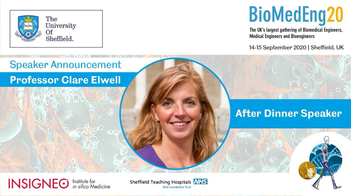We're thrilled to announce that Prof <a href="/clare_elwell/">Clare Elwell</a> will be speaking at #BioMedEng20. Clare is Professor of Medical Physics from @UCLMedPhys. More about Clare: biomedeng20.com/team/professor… <a href="/TCS/">Tata Consultancy Services</a> <a href="/UKSB/">uksb</a> <a href="/msesheffield/">Materials at TUoS</a> @Insigneo <a href="/BioengShef/">Bioengineering, The University of Sheffield</a> @sheffunimdh <a href="/SheffMechEng/">Sheffield Mech Eng</a> @3dbiomat