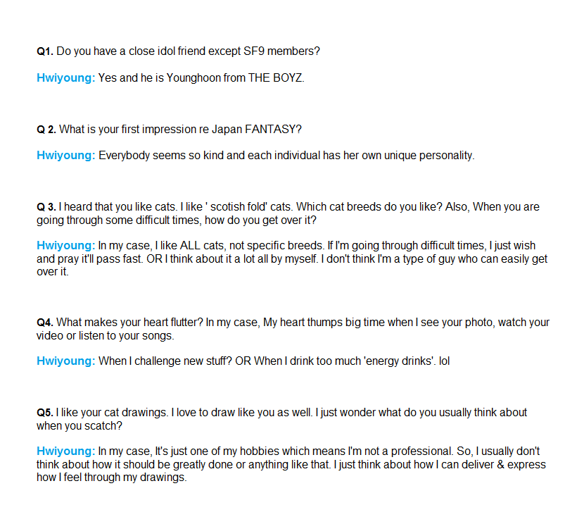 Hwiyoung_USA's tweet photo. #Hwiyoungi is such a 'gentle & good-hearted' person. His FUN answers always make me smile! ππ₯°π€π @SF9official
- Hwiyoung's Q & A with FANTASY translated in English & Korean.π
#SF9 #νμ #μκ·
#SoWittyπ₯° #LoveYourPicturesπ https://t.co/2HTcEB0nBm