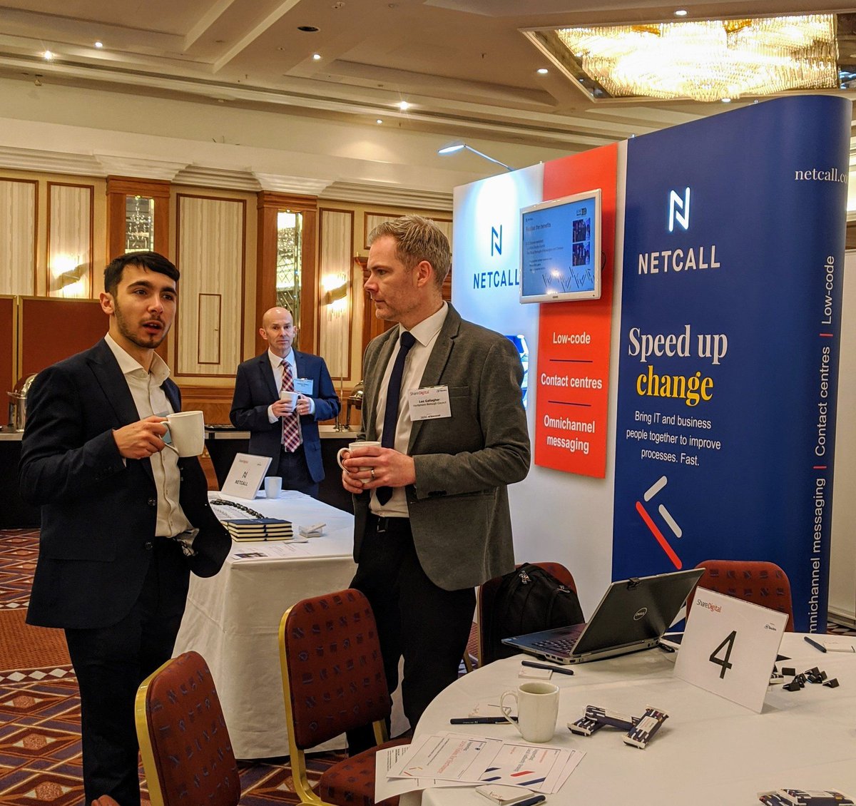 Netcall's tweet photo. Sharing best practice amongst local authorities makes such good sense. We TOTALLY agree. Great buzz and discussion at @sharedigital20 looking forward to our roundtables with @iESELtd and @HertsmereBC. Come and see us on the Netcall stand for a chat! #sharedigital20 #socitim https://t.co/8rXyDeWJyT