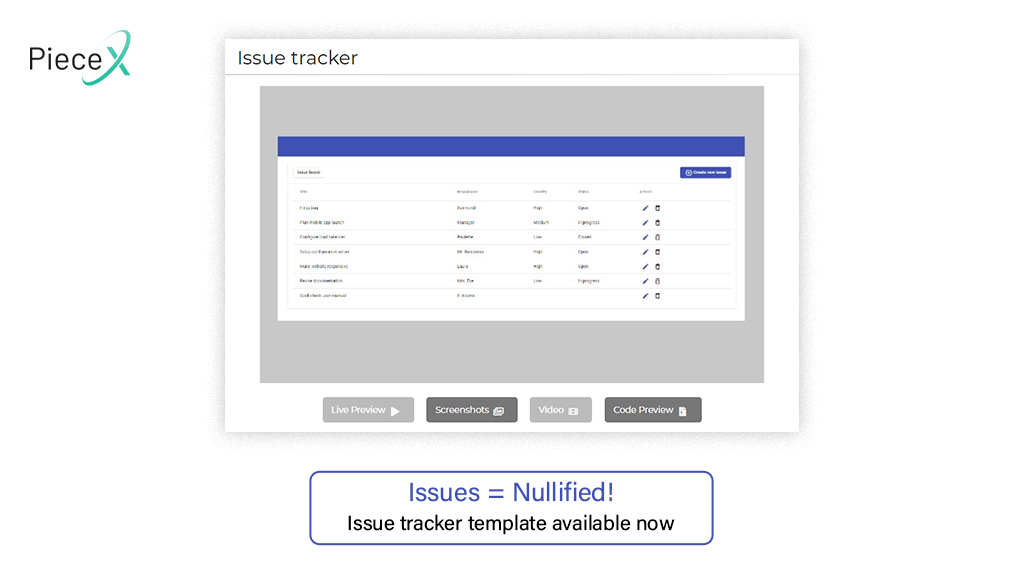 piecex_com's tweet image. Simple issue tracking system. Add, edit and delete issues with corresponding description, severity, status and responsible person. Click the below link to buy the template.
piecex.com/products/Issue…
#FreeSourceCodes #DeveloperCodes #SourceCodeMarketPlace