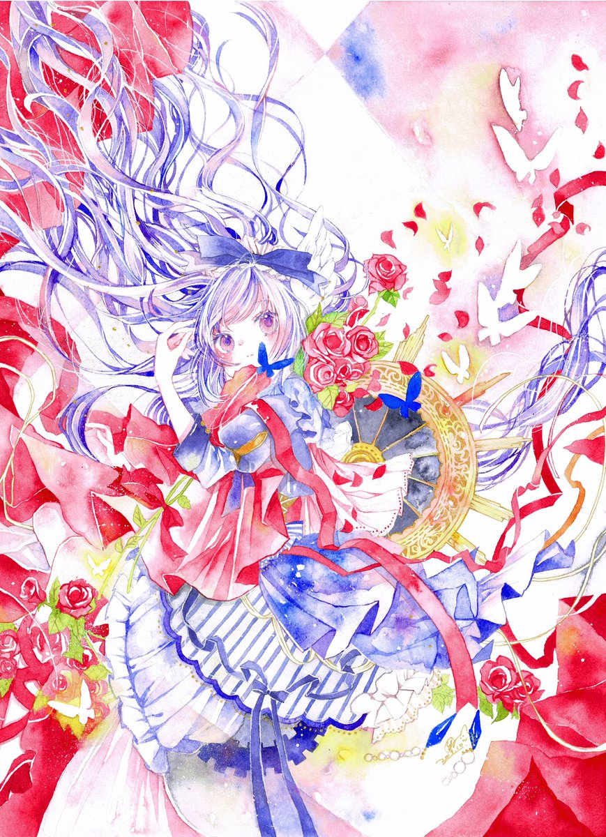 春の創作クラスタフォロー祭り 透明水彩 中心 たまにコピック 女の子 とお洋服 憂有 磐田市香りの博物館5人展 作品展 カワチ阪急三番街 理想の乙女展3 大見本市のイラスト