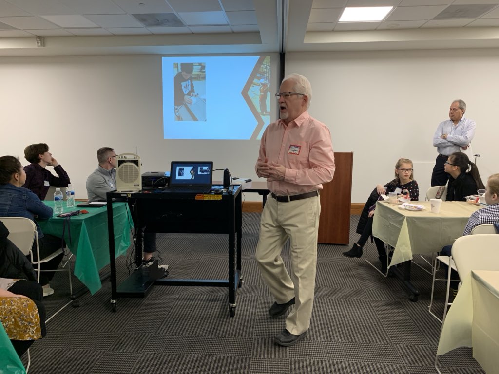 SMontgomeryCSC's tweet photo. Mr. Dale Hughes presents his grant, “Plastic Manufacturing Exploration,” at the Montgomery County Education Foundation Grant Breakfast. #ProudToBeAMountie #MCEF https://t.co/FDz4F1JXyP
