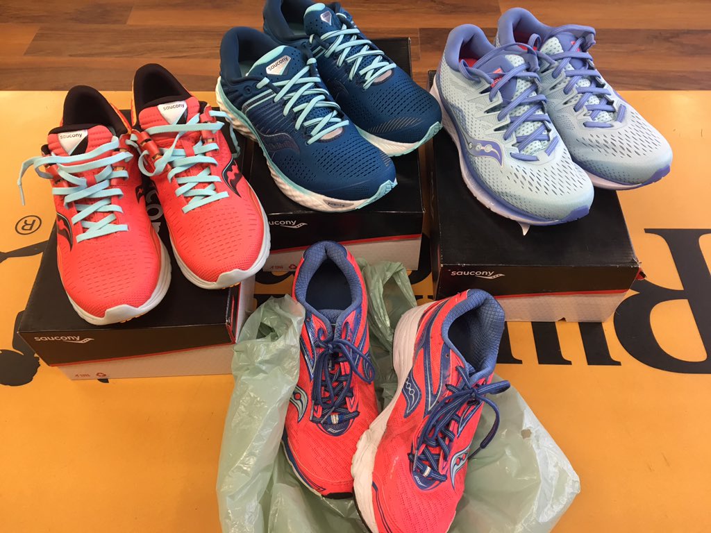 For the month of March you can donate your old runners to receive a $30 credit towards a new regular priced pair of Saucony #tradeup #Runningroom #checkyourmileage